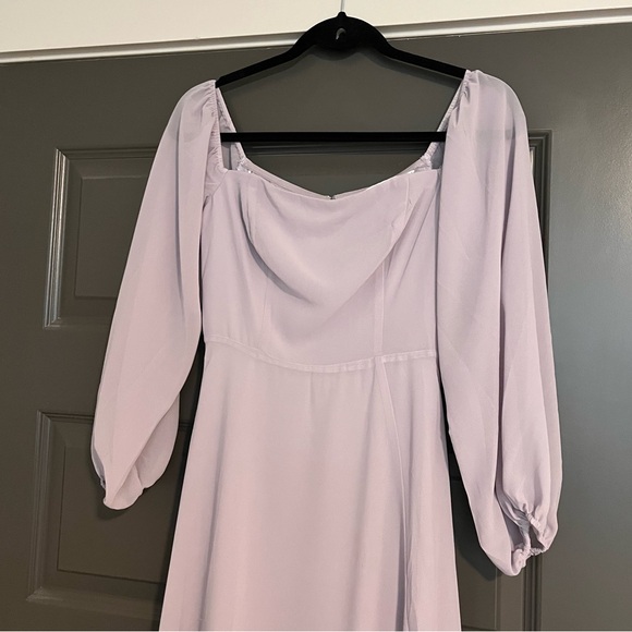 NEW ASTR Lucinda Square Neck Long Sleeve Maxi Dress in Dusty Lavender S - Picture 7 of 14